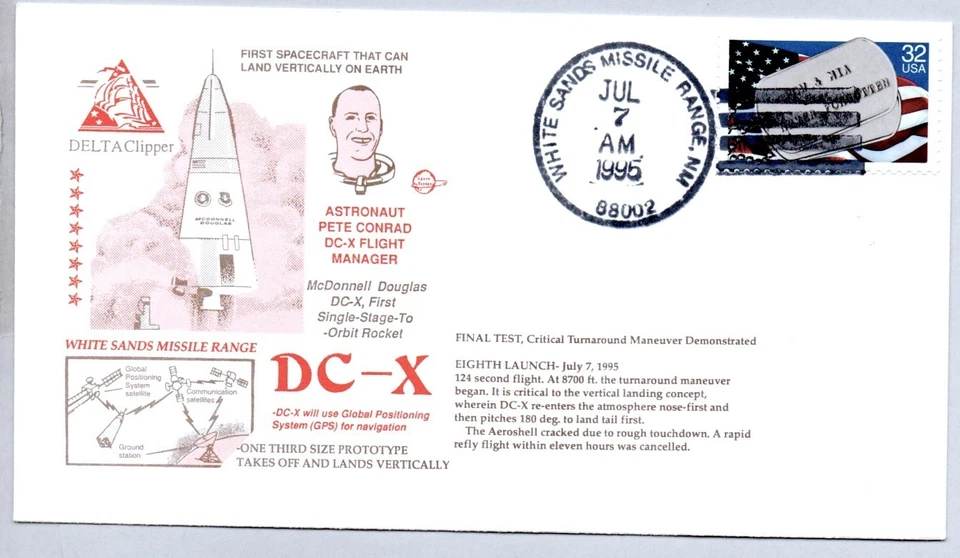 DELTA CLIPPER DC-X LANZAMIENTO FINAL 7/07/1996, ASTRONAUTA PETE CONRAD, ARENA BLANCA Foto 1 de 1