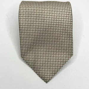 Giorgio Armani Tie Mens Cream Taupe Circle Dot  Silk Luxury Necktie Italy Career - Picture 1 of 5