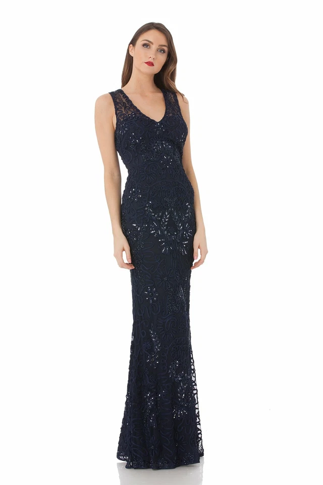 NEW JS COLLECTIONS SEQUIN EMBROIDERED SOUTACHE GOWN DRESS SIZE 16W $328 PLUM - Image 1 of 1