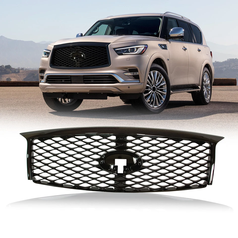 Car Front Grill For 2015-2018 INFINITI QX80 Black With Camera Option Foto 1 de 4