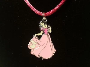 Pink Snow White Pendant on Satin Cord Necklace w/Lobster Clasp - Fashion Jewelry - Picture 1 of 6