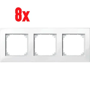 8x Merten M-PLAN-Rahmen 3fach 515319 Polarweiß Glänzend dreifach Abdeckrahmen - Picture 1 of 2
