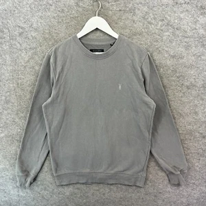 AllSaints Jumper Mens Small Grey Raven Crew Jumper Pullover Sweater Top - Picture 1 of 10