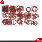 280 Pack Kit 12 Sizes Assorted Solid Copper Crush Washers Seal Flat Ring New