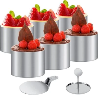8X Dessertringe Speiseringe Edelstahl Dessertring Speisering für Desserts Kuchen - Bild 1 von 4