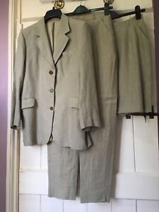 Vintage Linen Jacket, Trousers, & Mini Skirt, (10/12) from Racing Green