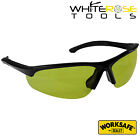 Worksafe Safety Glasses Zante Style Amber Lens Flexi Arms Goggles PPE Work