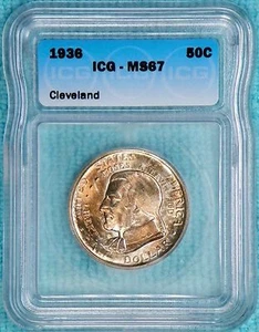 1936 MS67 Cleveland Great Lakes Expo Classic Commemorative Half 50,030 Minted - Picture 1 of 2