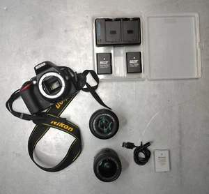 Kit de cámara Nikon D3500 DSLR con batería, lente de 18-55 mm y lente de 55-200 mm (V7114) - Imagen 1 de 16