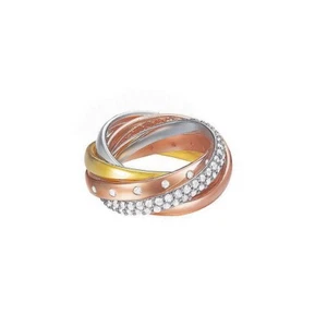 Esprit Women's Ring Brass Silver Rosé Gold Tricolor Magnifica Trio ESRG02838D1 - Bild 1 von 1