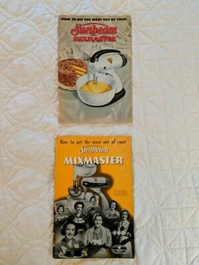 Vintage Lot 2 Sunbeam Mixmaster Books Manuals Mixer Recipes Cookbooks 1940s 50s - Picture 1 of 7