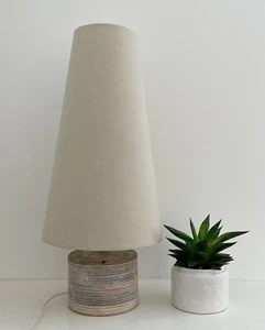 Lampshade Ecru Beige Textured 100% Linen Cone Tapered Conical Light Shade - Picture 1 of 11