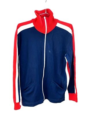 VTG 1970s Veneto Seaton Track Jacket Red White Blue Color Block Zip Mens M - Image 1 of 4