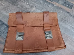 Alte Aktentasche aus Leder @ Schultasche Ranzen @ 2 Fächer @ Vintage - Bild 1 von 8