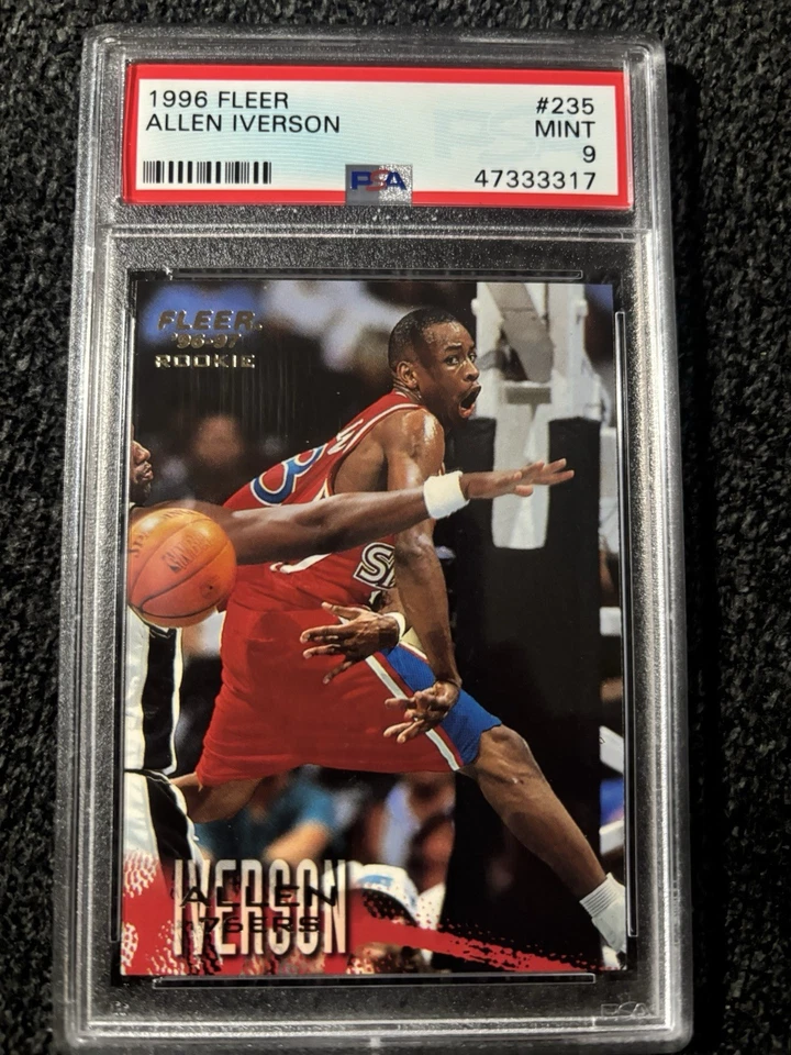 Fleer Allen Iverson #235 Rookie RC 76ers 1996-97 PSA 9 como nuevo Foto 1 de 1