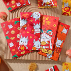 6PCS 2024 Dragon Year Red Envelope Cartoon Dragon Pattern Lucky Red Packet