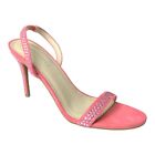 Marc Fisher Women's Pink Open Toe Rhinestone Embellished Heel Sandals Size 9