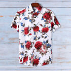 T-shirt à manches courtes imprimé floral mode hommes hauts décontractés vacances plage