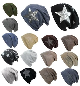 GOGO clásico Slouch unisex gorro largo mudo con pedrería estrella 17110 - Imagen 1 de 50
