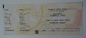 SIMPLY RED Complete Unused TICKET STUB Paris France Olympia 27 March 2000 - Picture 1 of 2