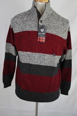 CHAPS Men's 1/4 Button Mock Neck Cotton Pullover Sweater size M New - Image 1 of 4