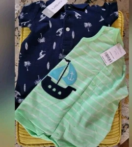 2 Einteiler Carter's Outfits Größe 3 Monate - Bild 1 von 7