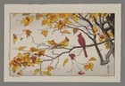 Toshi Yoshida Woodblock - Cardinals