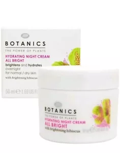 Boots Botanics crema notte idratante tutto luminoso 1,69 oz con ibisco - Foto 1 di 2