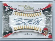 2011 ITG Heroes & Prospects Bryce Brentz Between the Seams GOLD AUTO RC /19