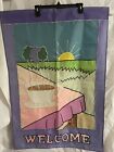 Vintage Welcome Coffee In The Morning  Garden Decorative Flag 30X 27 Nylon