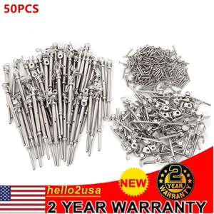Paquete de 50 tensores de acero inoxidable T316 para barandilla de cable de 1/8" con palanca de cubierta - Imagen 1 de 12