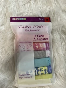 Calvin Klein Girls Stretch Cotton Logo Waistband Hipster Underwear M - Picture 1 of 2