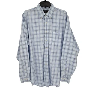 Lanesboro Men's Dress Shirt Button Down Blue Plaid Glen Check - Picture 1 of 5