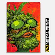 Bud Man Cannabis Poster Metal Print Psychedelic Trippy Marijuana Art