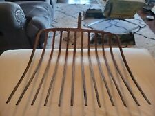 ANTIQUE PRIMITIVE COUNTRY HOME FARM TOOL 12 TINE CAST IRON PITCH FORK HAY RAKE