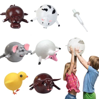 6Pcs Animal Balloon Balls Funny Blowing Game Anti Stress Toy Game for Kids Boys - Image 1 of 4