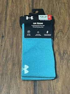 Under Armour Socks Coastal Teal Cushioned UA Team Over-the-Calf Logo Youth L - Picture 1 of 2