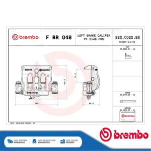 Fits Mercedes Vito 2014- 1.5 CDi 1.6 2.1 Brake Caliper Front Left Brembo - Picture 1 of 4
