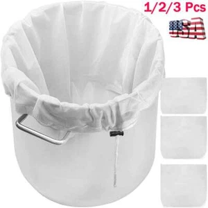 1-3Pcs Drawstring Straining Brew Bag Extra Large Fine Mesh Fruit Grape Wine Beer - Picture 1 of 13