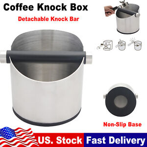 Coffee Knock Box Espresso Knocking Bin Non-Slip Rubber Base Detachable Knock Bar
