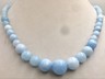 6-12mm Light Blue Aquamarine Chalcedony, Smooth Round Beads, Blue Gemstone Beads, for Necklace Bracelet, One Full Strand--15inches--stn00449 - Israel