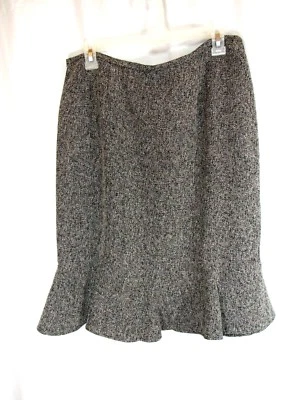 Falda Plaza South Talla 10 Negra Blanca Gancho Trasero Cremallera Hasta la Rodilla Trabajo Carrera  Foto 1 de 3