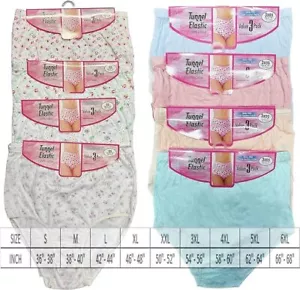 NEW WOMENS LADIES FULL PASTEL BRIEFS 100% COTTON SOFT COMFORT PLUS SIZE - Picture 1 of 7