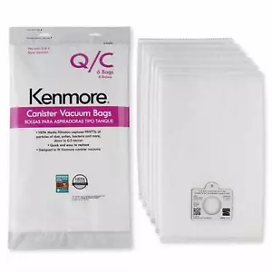 6 Kenmore Sears Type Q/C HEPA Vacuum Bags Style 5055 20-50558 50557 53292 50104 - Picture 1 of 2