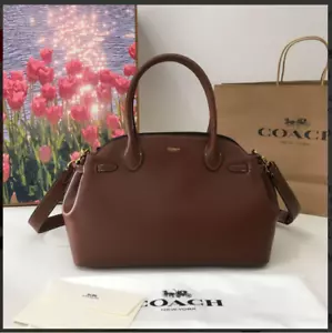COACH CU218 Empire Carryall Bag 28 Hand Bag Leather Maple Brown Outlet NEW - Picture 1 of 10