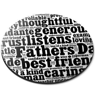 Round Mouse Mat (bw) - Cool Fathers Day Word Art Dad Daddy  #41460 - Image 1 of 4