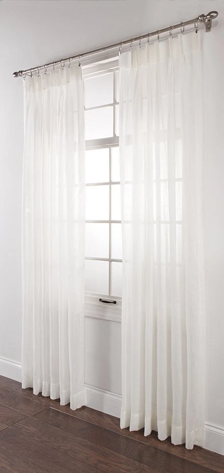 Stylemaster Splendor Pinch Pleated Drapes Pair, 2 of 24" by 84", White - Image 1 of 2