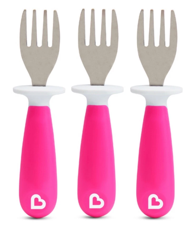 Munchkin Raise Toddler Fork Set, 12+ Months, BPA Free, Pink, Qty 3 - Image 1 of 1
