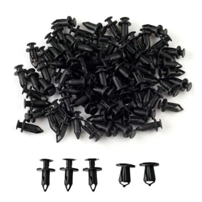 100x Plastic Fastener Clips Mixed Fairing Body Trim Panel Plug Kit Parts Black - Imagem 1 de 4