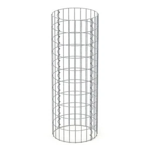 Gabbione Gabbione Cestino Filo Acciaio Cestino Pietra Visiva Colonna Ø 35 x 100 cm - Foto 1 di 8